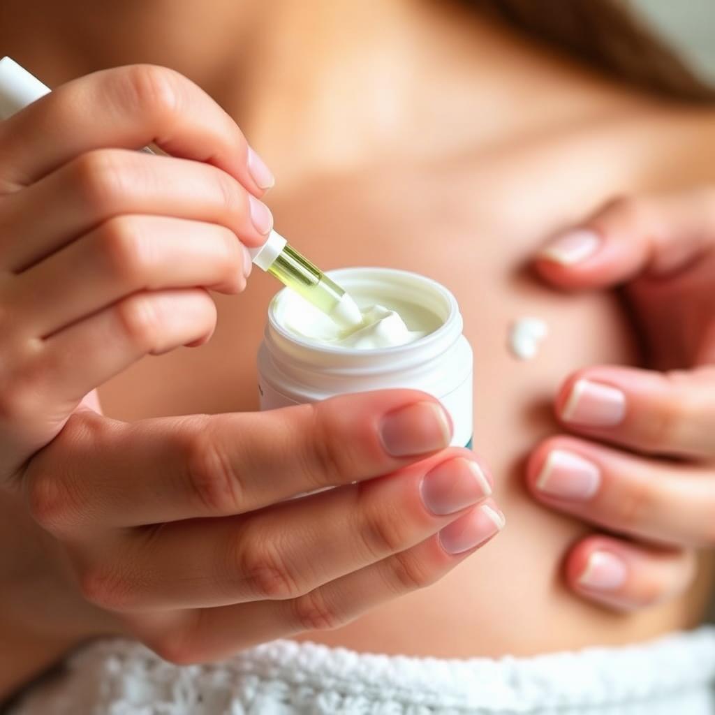 Application topique de crème au CBD