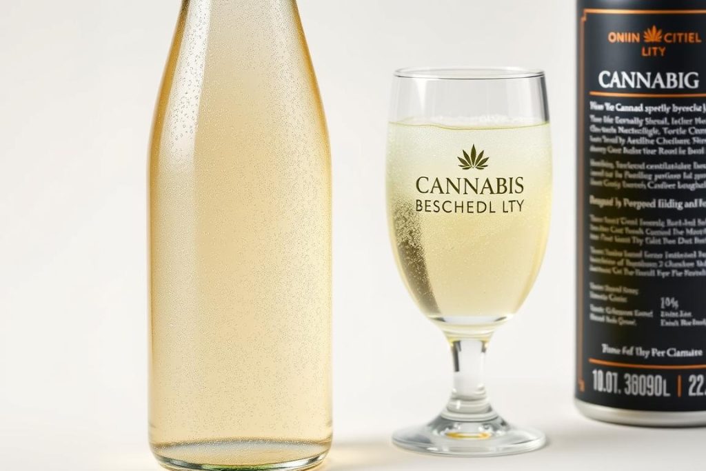 Boisson pétillante au cannabis avec terpènes et adaptogènes, tendance edibles 2025