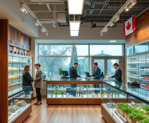 Les 6 Boutiques de Cannabis les Plus Fiables au Québec Boutique de cannabis légale au Québec avec produits bien présentés