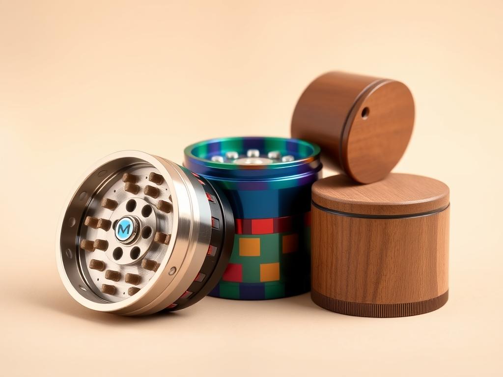 Différents types de grinders pour fumeur : métal, plastique et bois