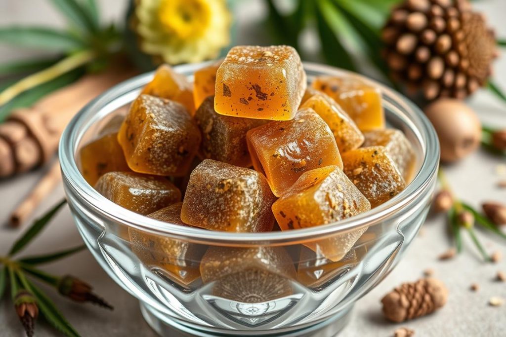 Gommes adaptogènes avec cannabinoïdes et plantes médicinales, tendance edibles au cannabis 2025