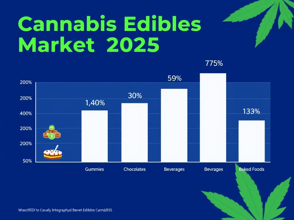Graphique montrant la croissance du marché des edibles au cannabis 2025 par catégorie de produit