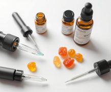 Illustration du concept de microdosage THC pour débutants montrant des petites doses de produits au cannabis