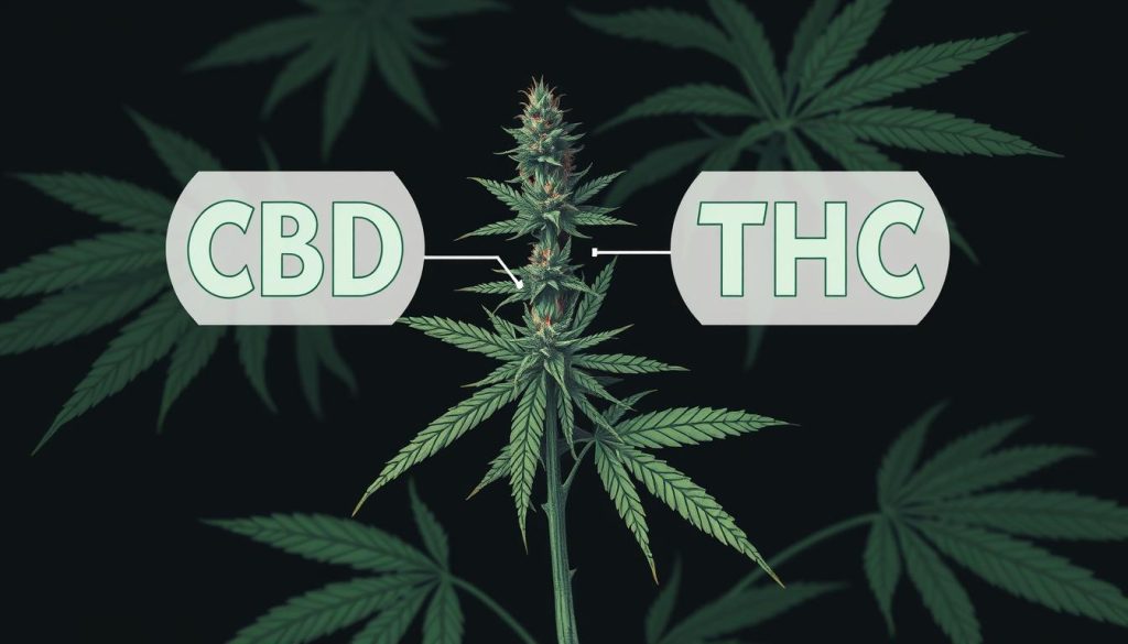 Plante de cannabis montrant les différences entre CBD vs THC