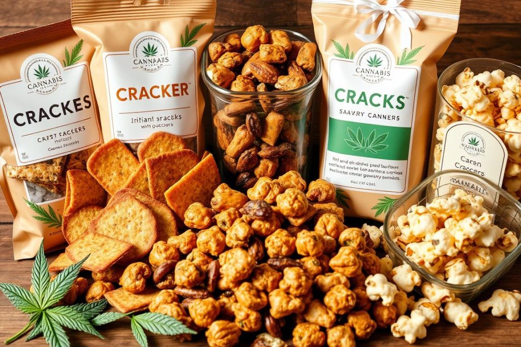 Snacks salés infusés au cannabis avec terpènes aromatiques, edibles 2025
