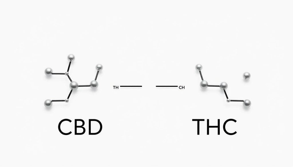 Structures moléculaires comparées du CBD vs THC