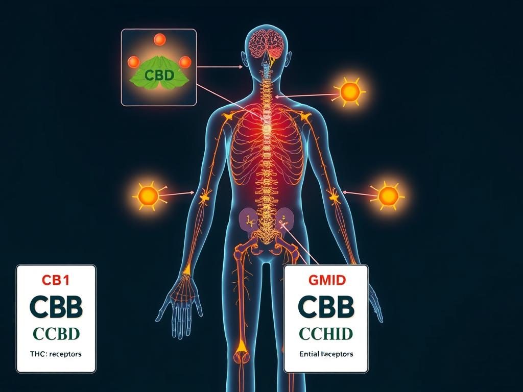 Système endocannabinoïde humain et interaction avec CBD vs THC